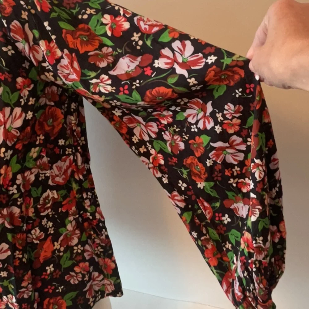 Zara Black Floral Off-Shoulder Top - Picture 6 of 11